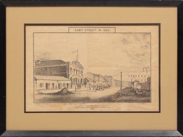 [Antique Print of Camp Street, New Orleans]