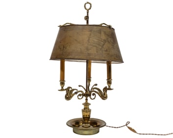 Empire-Style Brass Three-Light Bouillotte Lamp