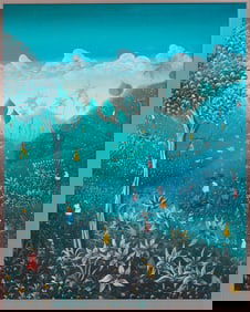 David Saintus, Haitian b. 1960, "Paysage Ha?tien", oil on canvas