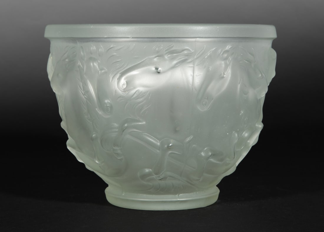Frosted Crystal Bowl with Horses (1 of 3)