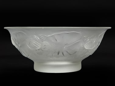 Lilies Frosted Crystal Bowl