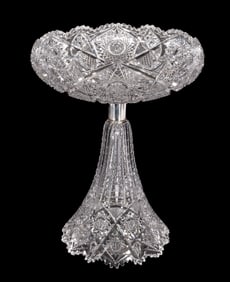 Nine American Brilliant Cut-Glass Items