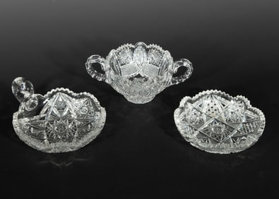 Fourteen American Brilliant Cut-Glass Items