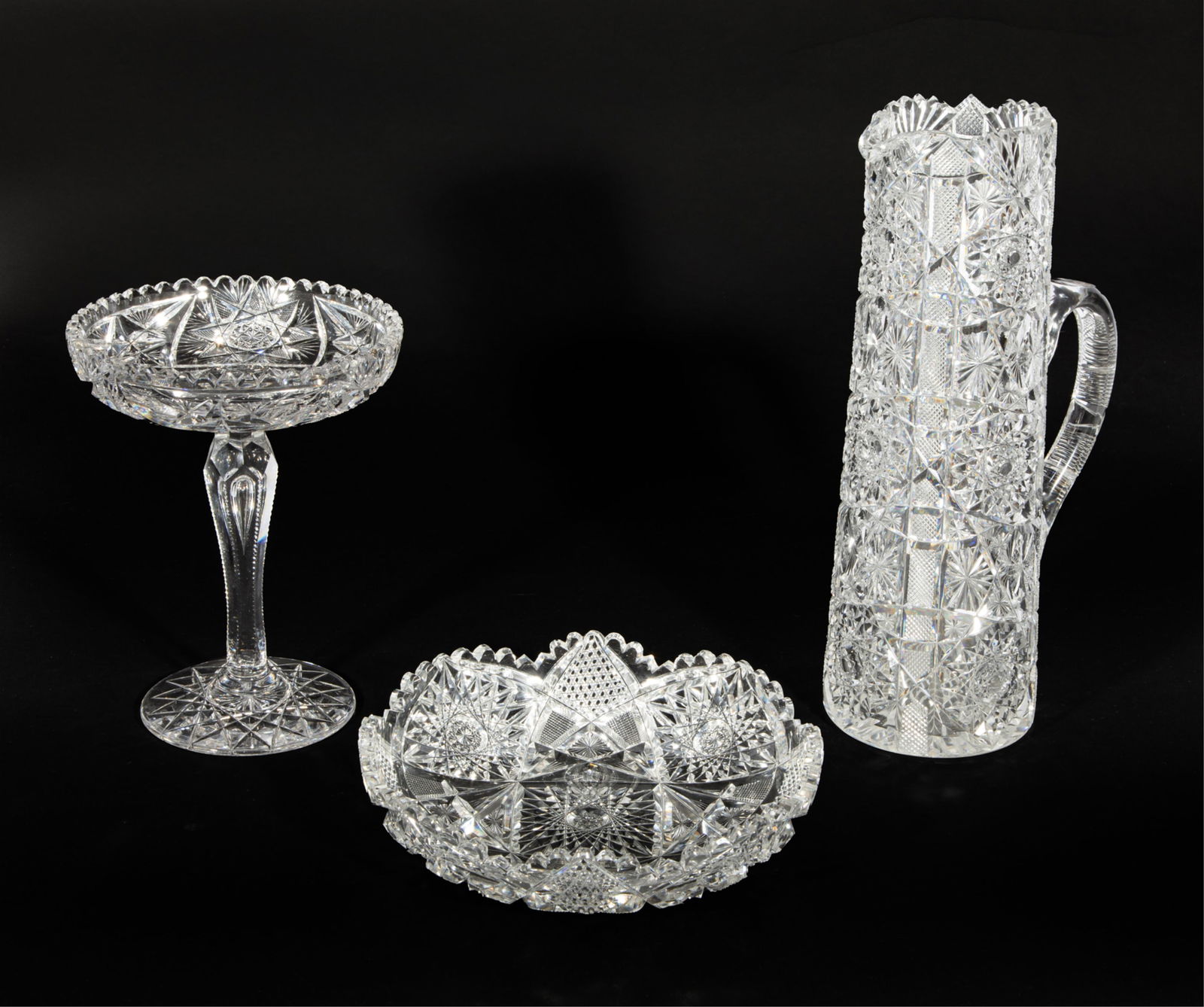 Fourteen American Brilliant Cut-Glass Items (1 of 20)