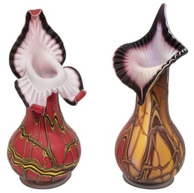 Five Art Glass Vases