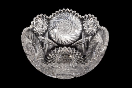 Eleven American Brilliant Cut-Glass Items