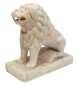 Continental Carved Marble Lion