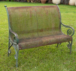American Cast-Metal Garden Bench