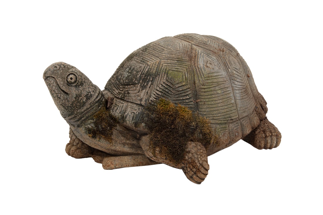 Decorative Patinated Metal Turtle: Decorative Patinated Metal Turtle 6 x 9 x 13 1/2 in. (15.2 x 22.9 x 34.3 cm.)