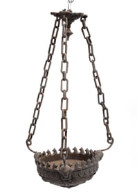 Antique Iron Hanging Torchere in the Egyptian Revival Design