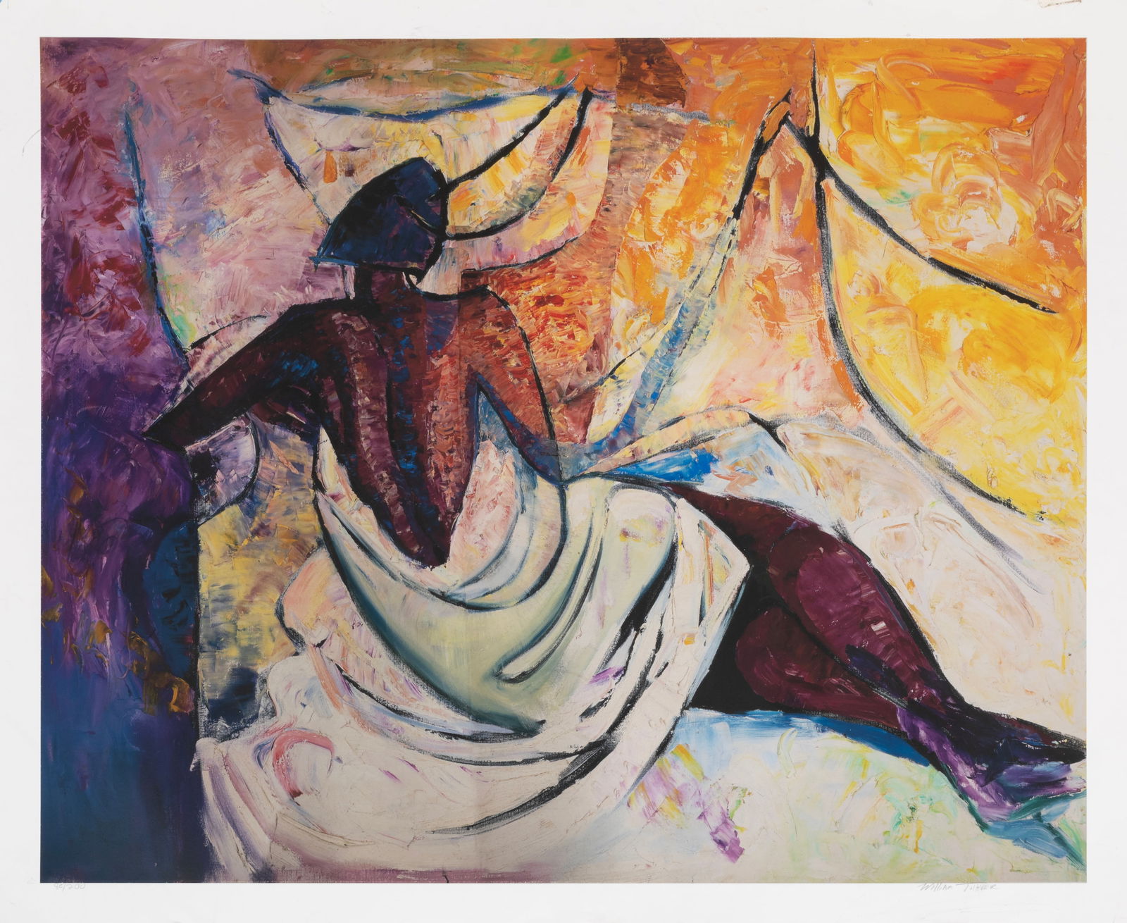 William Tolliver, American/Louisiana 1951-2000, ?Stephanie?, gicl?e on paper: William TolliverAmerican/Louisiana, 1951-2000?Stephanie?gicl?e on paperpencil-signed and numbered ?80/200? lower margin, unframed.Sheet: 35 x 44 in. (88.9 x 111.8 cm.)