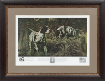 Gertrude Carty "Gertie" Rolf White, American/Louisiana 1891-1981, "Bird Dogs", lithographic poster