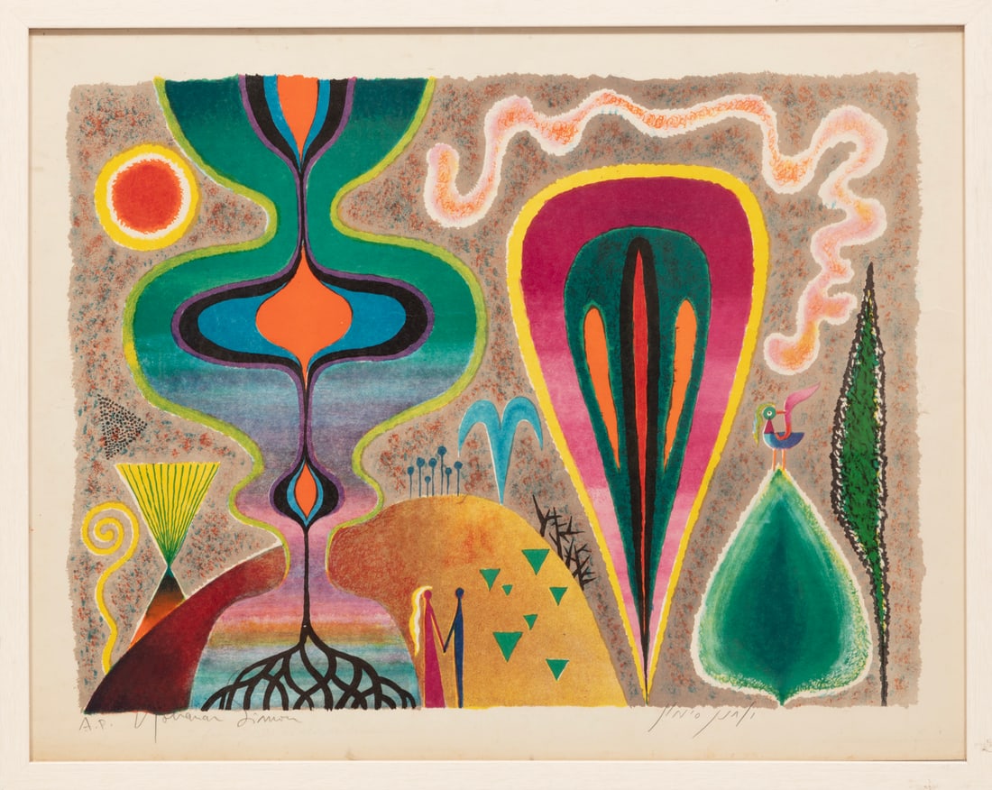 Yohanen Simon, German/Israel 1905-1976, "Fantastic View", lithograph (1 of 4)