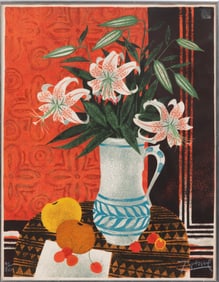Yves Ganne, French b. 1931, "Fleurs et Fruits", lithograph