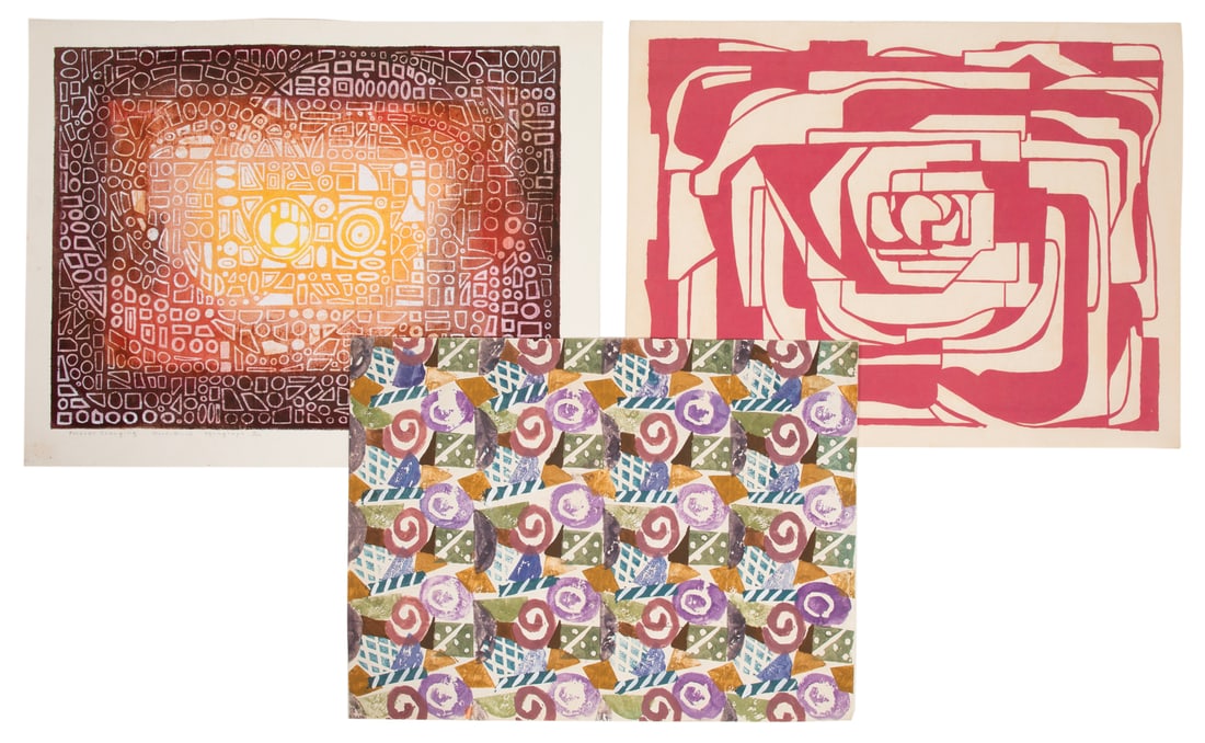 Virginia Barnes, American/Alabama 1895-1984, "Forever Changing", "Untitled: Pink Abstract" and (1 of 3)