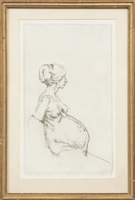 Sue Ferguson Gussow, American b. 1935, "Nancy in Profile", etching