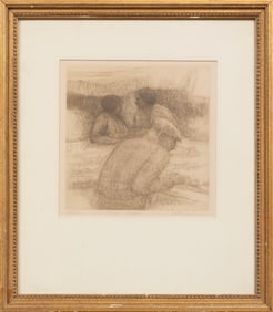 Harold Altman, American/New York 1924-2003, "Three People", etching