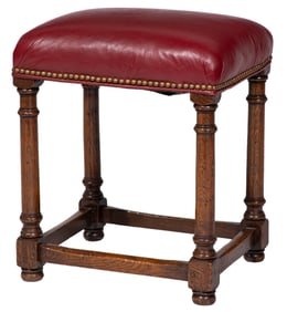 English Carved Oak Stool
