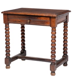 English Carved Walnut Side Table
