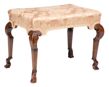 Georgian Carved Walnut Stool