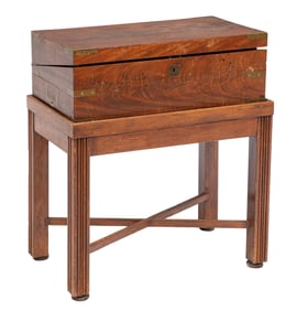 English Mahogany Lap Desk on Stand