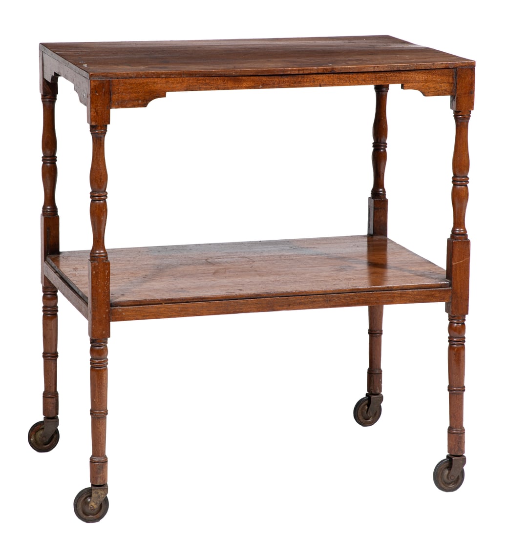 English Carved Mahogany Two Tier Trolley (1 of 3)