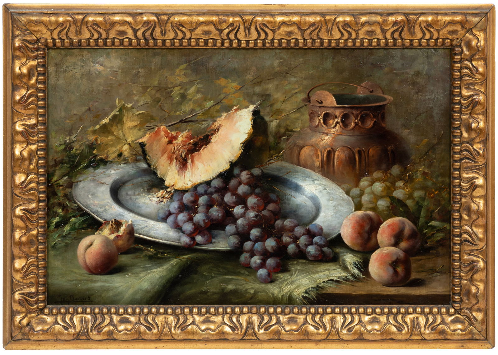 Jan Frans Deckers, Belgian 1835-1916, "Still Life with Fruit", oil on canvas (1 of 3)