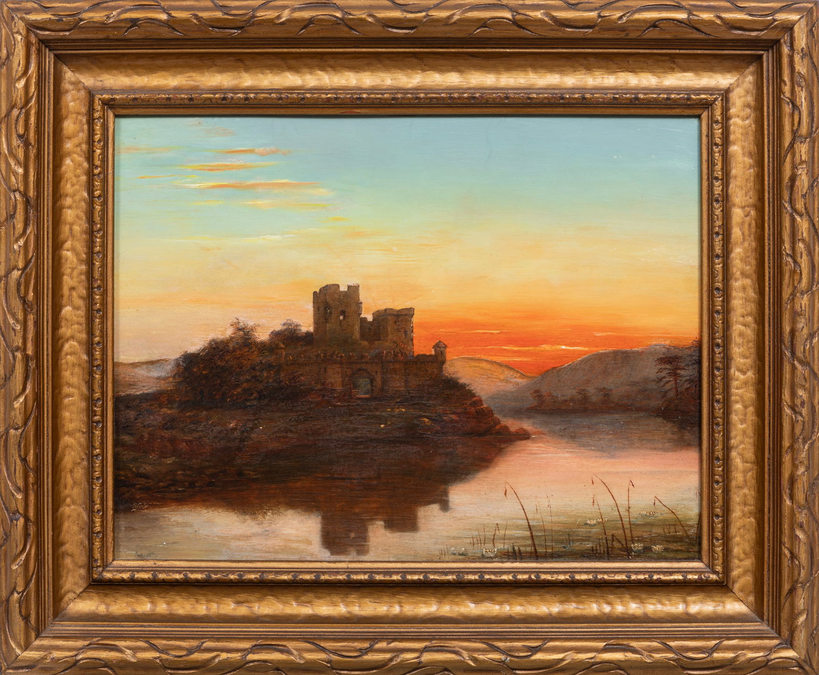 Attributed to William Robertson, Scottish mid-19th c., "Castle Kennedy", oil on board (1 of 3)
