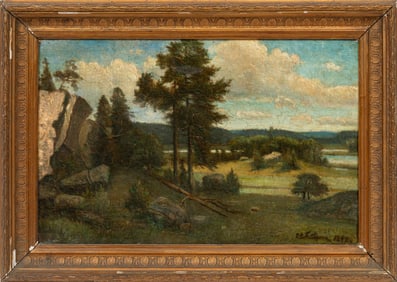 Carl August Fahlgren, Swedish 1819-1905, "Norrt?lje?, oil on canvas