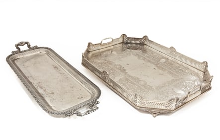 Two Vintage Silverplate Serving Trays