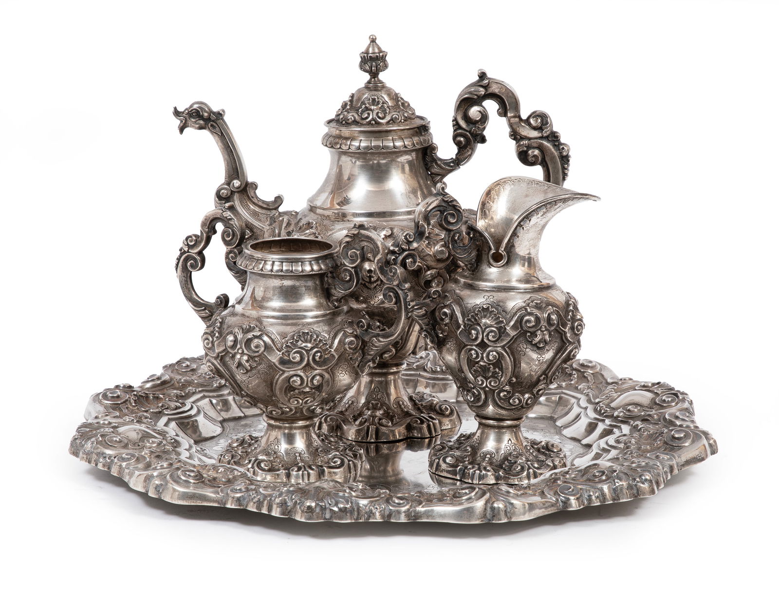 Continental .833 Fine Silver Coffee Service in the Baroque Taste (1 of 8)