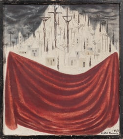 Eugen Craciun, Romanian 1922-2001, "Dealul Crucificatilor (Hill of the Crucified)", oil on canvas