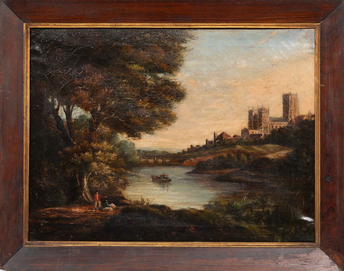 British School c. 1840s, "Durham Abbey, South East View", oil on canvas (1 of 2)