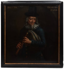 British School 19th c., "Hale the Derby Shire Piper", oil on canvas