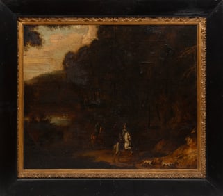 Continental School 18th/19th c., "Riders along the Trail", oil on canvas