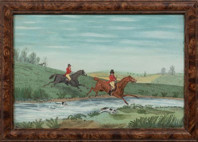 British School 19th/20th c., ?Fox Hunters?, oil on panel