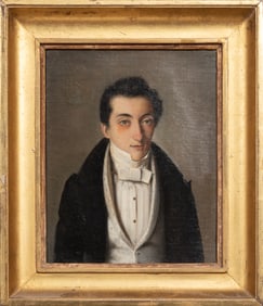Continental School 19th c., "Portrait of a Young Gentleman", oil on canvas