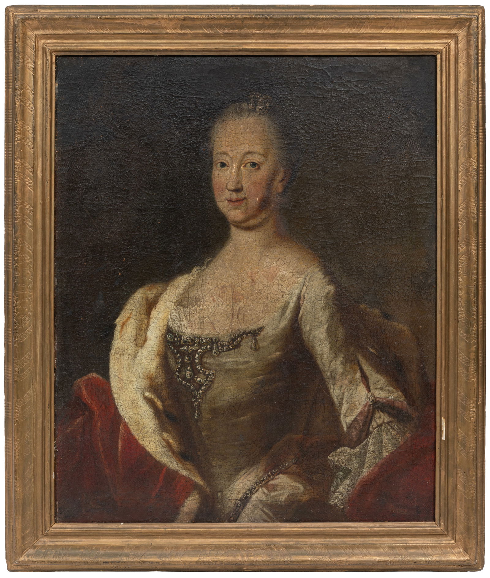 After George Desmarees, Swedish 1697-1776, "Royal Couple of Bavaria", 2 oils on canvas laid on (1 of 4)