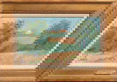 Hippolyte Petitjean, French 1854-1929, "Countryside", oil on board