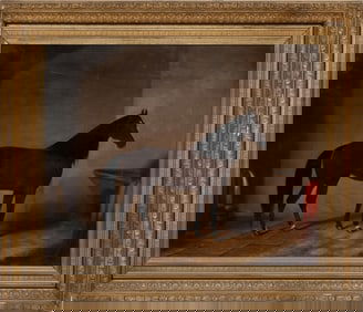 British School 1858, "Portrait of a Horse", oil on canvas