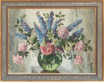 Lady Elizabeth Chalmers, British fl. 1894-1939, "Floral Still Life", oil on canvas