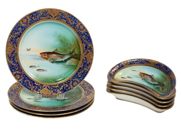 Partial Porcelain Fish Service