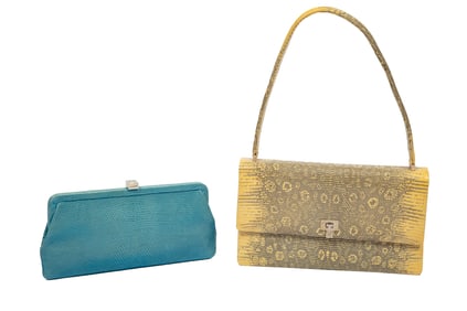 Lambertson Truex Reptile Leather Handbag and Wallet