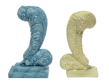 Two Ceramic Plume Vases