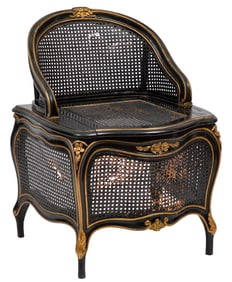 Louis XV-Style Parcel Gilt and Painted Commode Cover