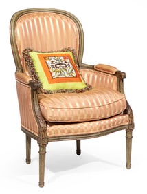 Louis XVI-Style Gris Peinte Bergere
