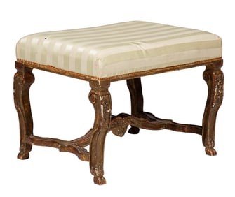 Regence-Style Carved Giltwood Stool