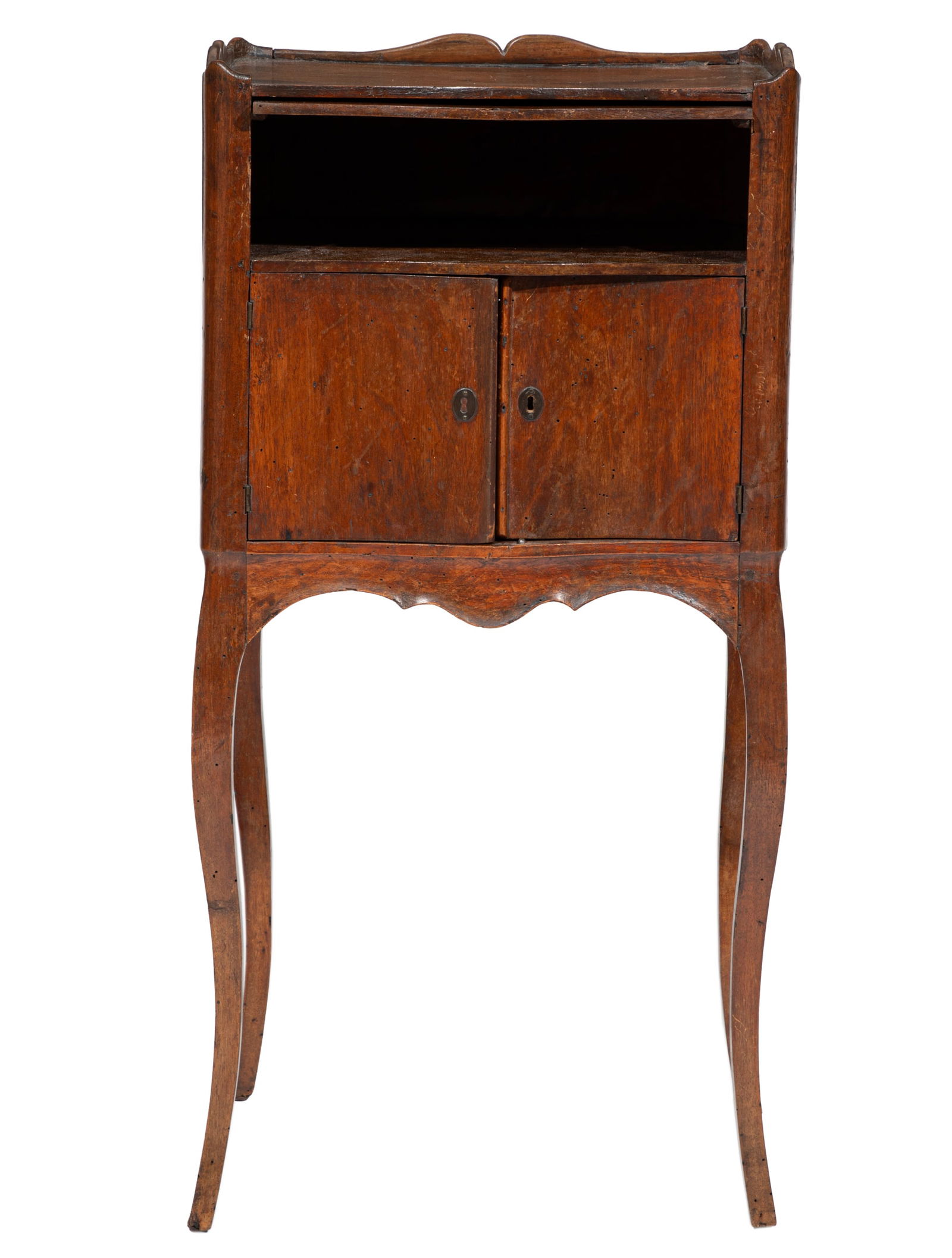 French Provincial-Style Carved Walnut Petite Commode (1 of 3)