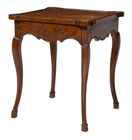 Louis XV-Style Carved Walnut Side Table