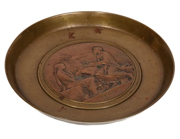 Antique Bronze and Copper Neoclassical Tazza